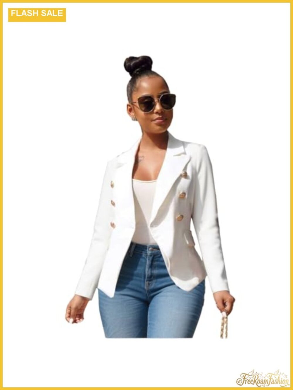 Womens Polyester Slim Fit Open Front Business Blazer with Pockets Long Sleeve
